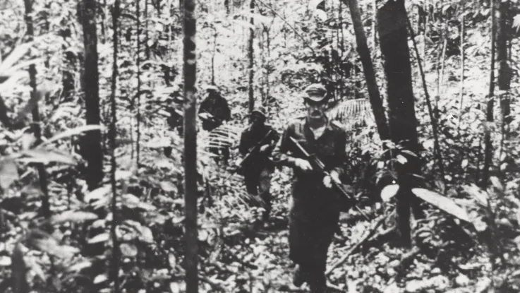 On patrol in the jungles of North Borneo, c1964