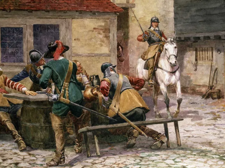 Parliamentarian soldiers at a tavern, c1645