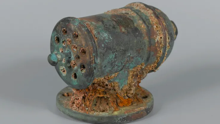 Brass bilge-pump valve salvaged from the wreck of HMT 'Birkenhead', 1852