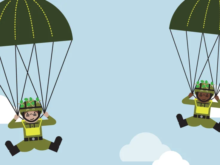 Play Base parachutist characters