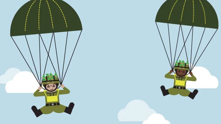 Play Base parachutist characters