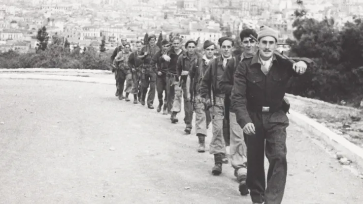 Sergeant Herbert Chambers with fellow Special Boat Service soldiers in Athens, 1944