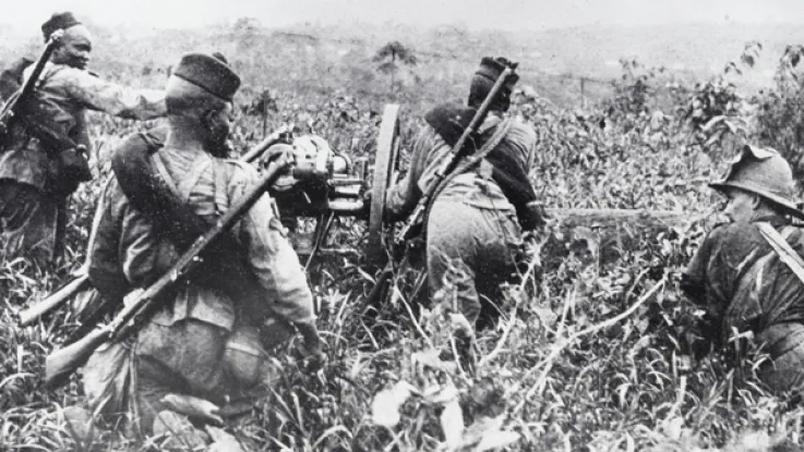 The Nigerian Regiment Artillery with a field gun, 