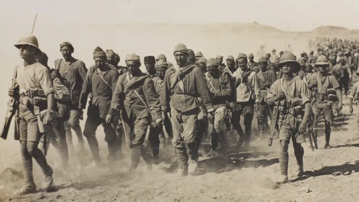 Turkish prisoners after General Brooking's victory at Ramadi, September 1917