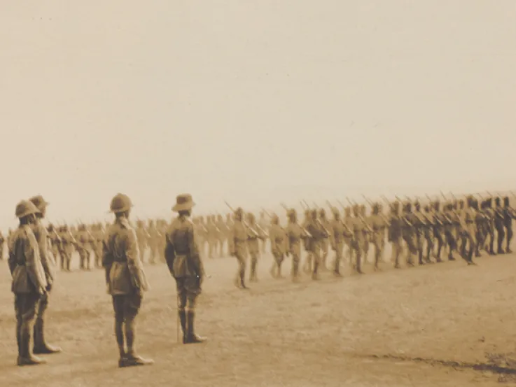 March past of the South Persia Rifles, c1918 