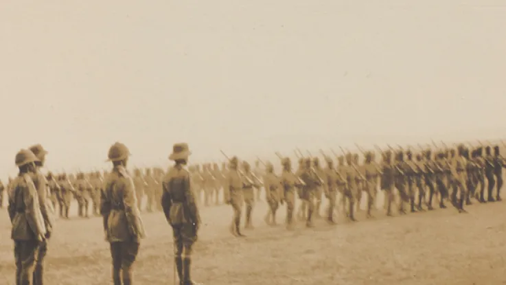 March past of the South Persia Rifles, c1918 