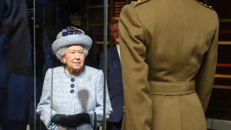 Queen Elizabeth II views her old uniform at NAM, 2017