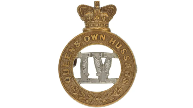 Other ranks' cap badge, 4th (Queen's Own) Hussars, c1900