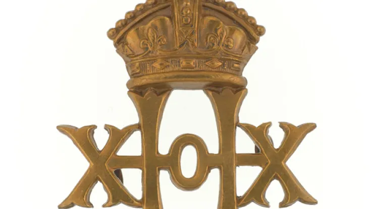 Cap badge, 20th Hussars, c1902