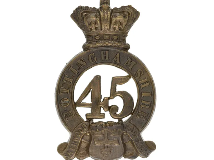 Glengarry badge, 45th (Nottinghamshire) (Sherwood Foresters) Regiment of Foot, 1874
