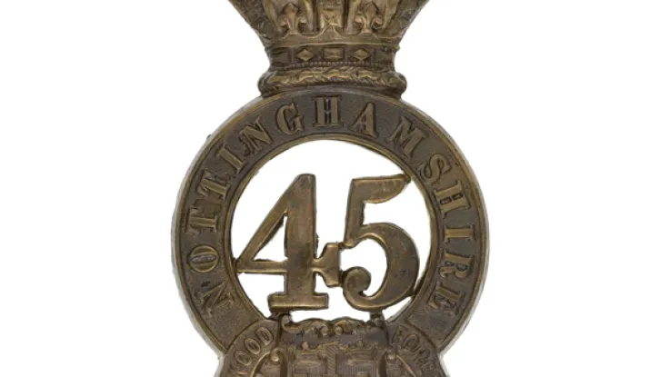 Glengarry badge, 45th (Nottinghamshire) (Sherwood Foresters) Regiment of Foot, 1874