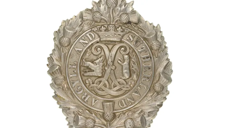 Cap badge, Princess Louise's (Argyll and Sutherland Highlanders), c1914 