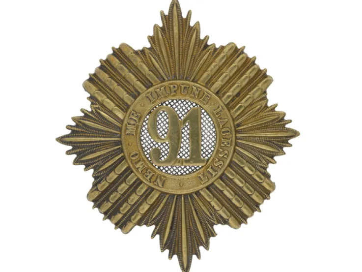 Glengarry badge, 91st (Princess Louise's Argyllshire Highlanders) Regiment, c1874