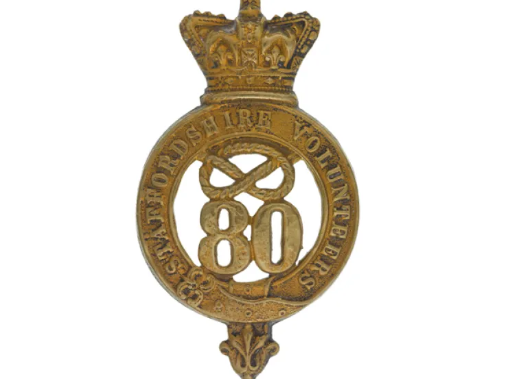 Glengarry badge, 80th Regiment of Foot (Staffordshire Volunteers), c1874