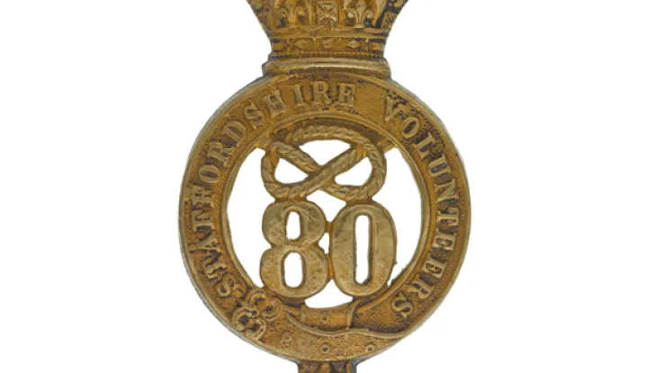 Glengarry badge, 80th Regiment of Foot (Staffordshire Volunteers), c1874