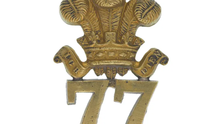 Glengarry badge, 77th (East Middlesex) Regiment, c1874