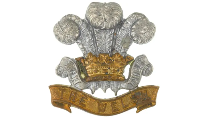 Other ranks’ cap badge, worn by Sergeant R Williams, The Welsh Regiment, c1900