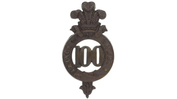 Glengarry badge, 100th (Prince of Wales’s Royal Canadian) Regiment, c1874