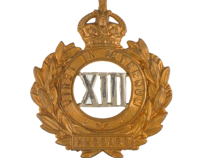 Officer's cap badge, 13th Hussars, c1910 