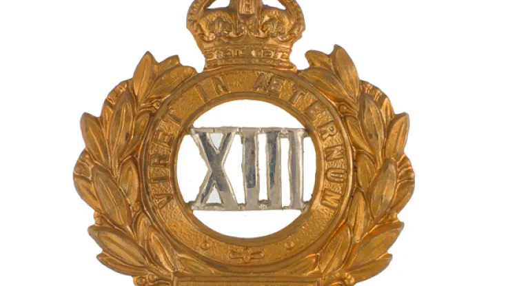 Officer's cap badge, 13th Hussars, c1910 