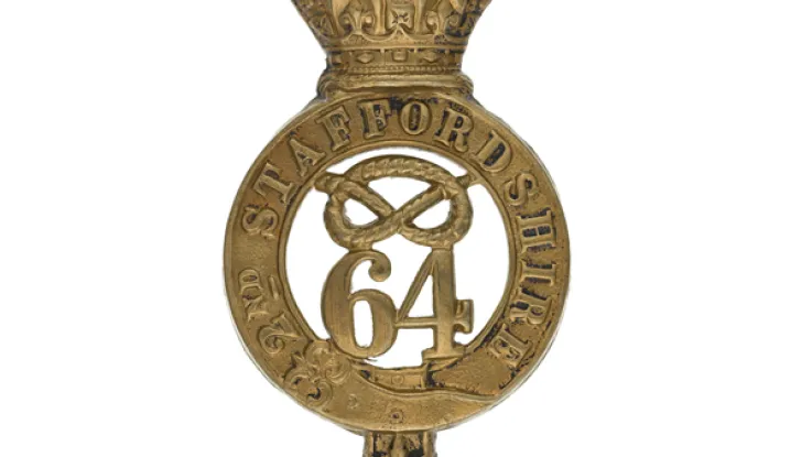 Glengarry badge, 64th (2nd Staffordshire) Regiment, c1874