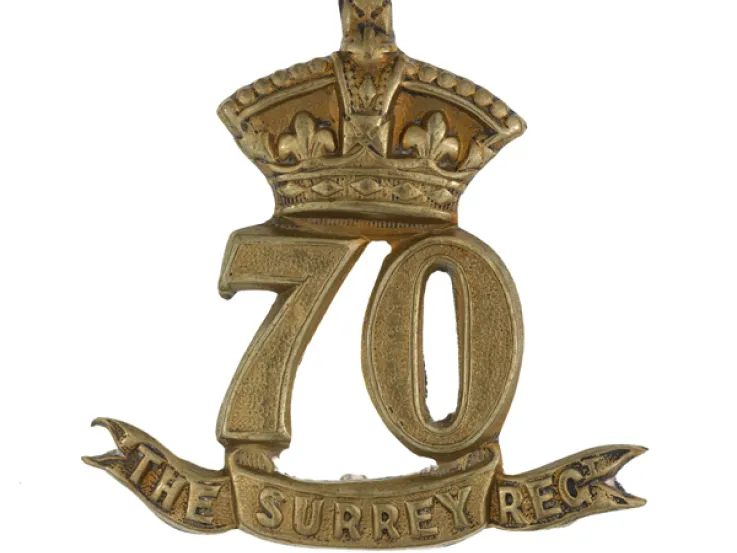 Other ranks' glengarry badge, 70th (Surrey) Regiment of Foot, c1874