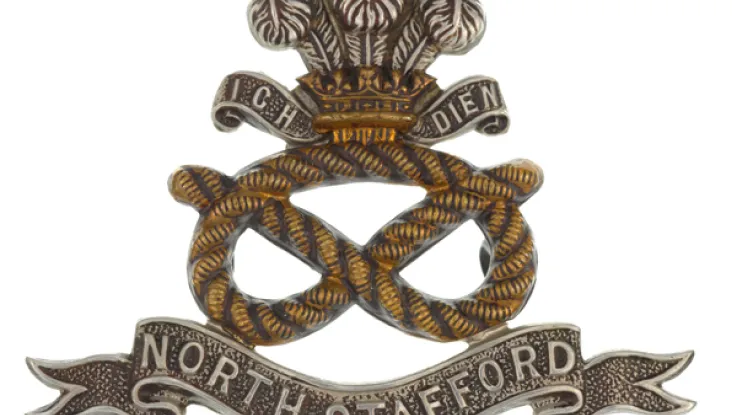 Cap badge, The North Staffordshire Regiment (Prince of Wales's), c1900