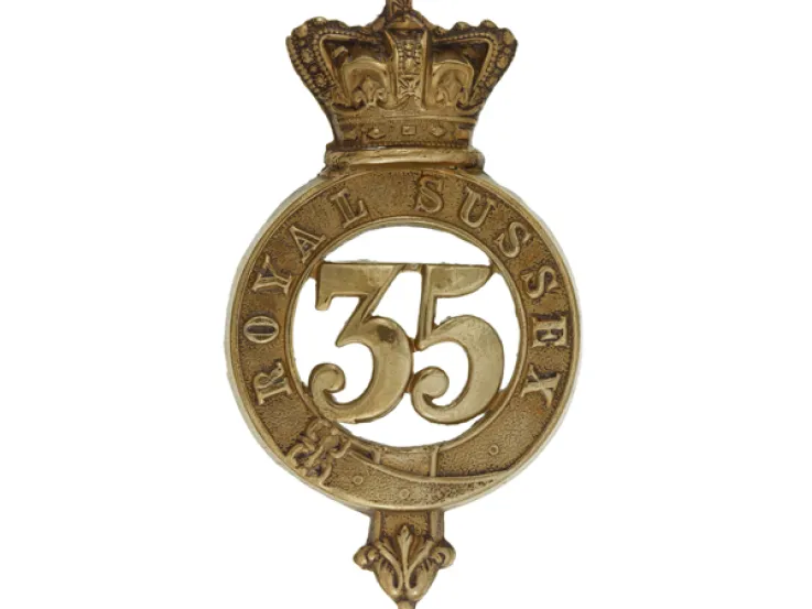 Glengarry badge, 35th (Royal Sussex) Regiment of Foot, c1874