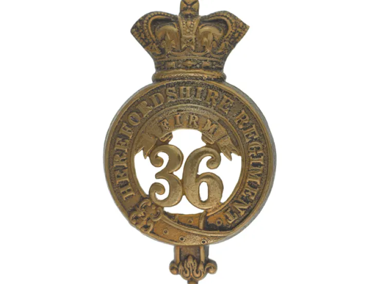 Glengarry badge, 36th (Herefordshire) Regiment, c1874