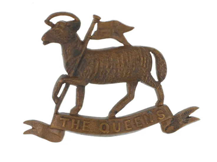 Cap badge, The Queen's (Royal West Surrey) Regiment, c1912 