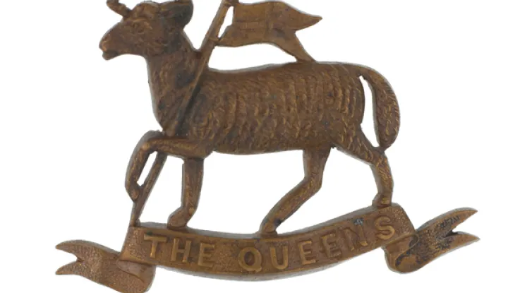 Cap badge, The Queen's (Royal West Surrey) Regiment, c1912 