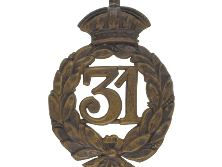 Glengarry badge, 31st (Huntingdonshire)Regiment, c1877