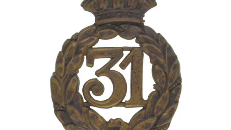 Glengarry badge, 31st (Huntingdonshire)Regiment, c1877