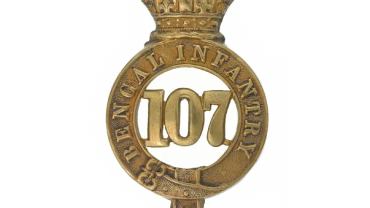 Other ranks' glengarry badge, 107th Regiment of Foot (Bengal Infantry), c1874