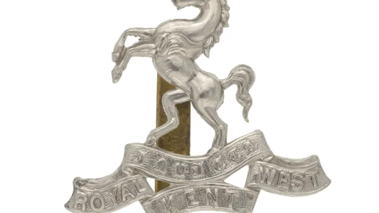 Cap badge, The Queen's Own Royal West Kent Regiment, 1898