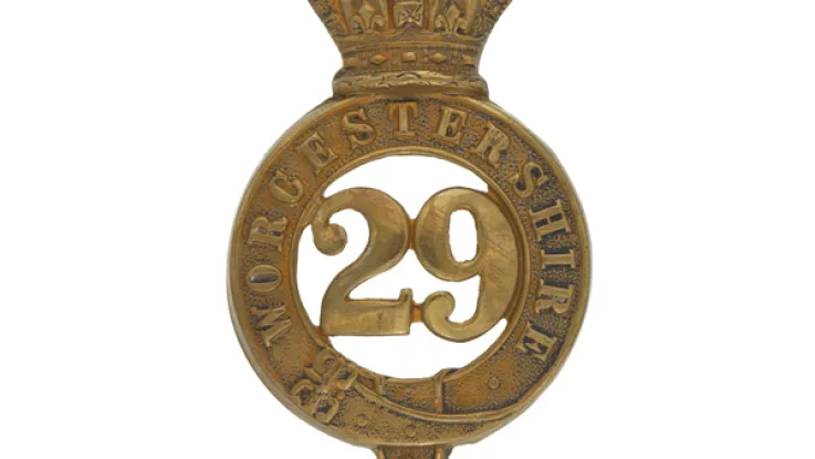 Glengarry badge, 29th (Worcestershire) Regiment of Foot, c1874