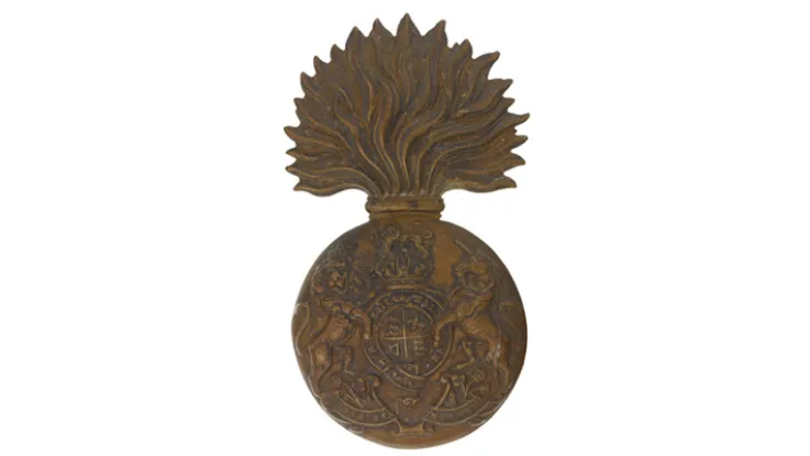 Other ranks' bearskin badge, The Royal Scots Fusiliers, c1902