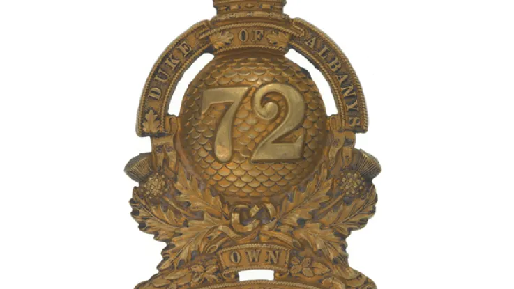 Glengarry badge, 72nd (Duke of Albany’s Own Highlanders) Regiment, c1874