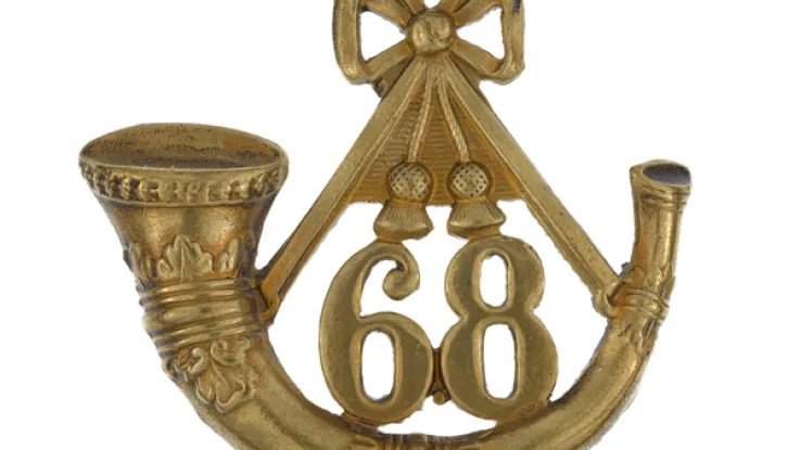 Glengarry badge, 68th (Durham) Regiment of Foot (Light Infantry), c1874