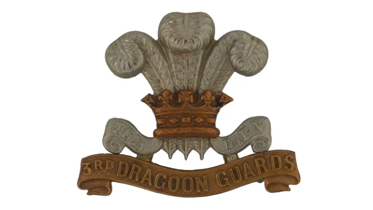 Other ranks' cap badge, 3rd (Prince of Wales's) Dragoon Guards, c1900