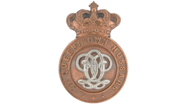 Cap badge, 7th (Queen's Own) Hussars, c1900