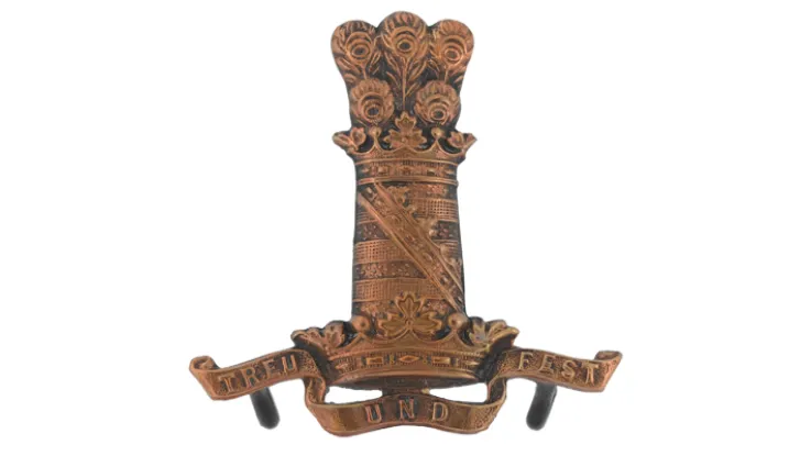 Other ranks' cap badge, 11th (Prince Albert's Own) Hussars, c1900