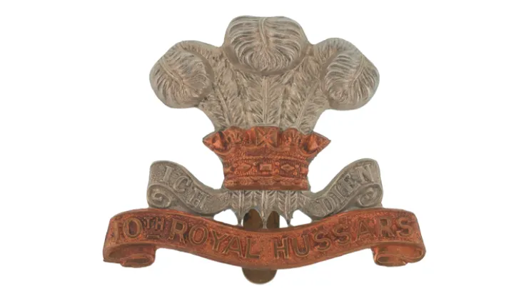 Cap badge, 10th (Prince of Wales’s Own Royal) Hussars, c1896