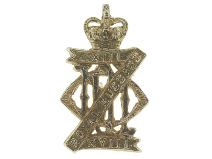 Collar badge, 13th/18th Royal Hussars (Queen Mary’s Own), c1962