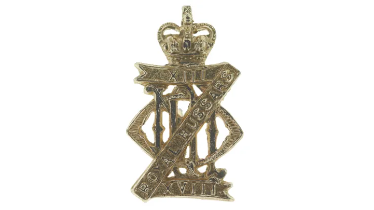 Collar badge, 13th/18th Royal Hussars (Queen Mary’s Own), c1962