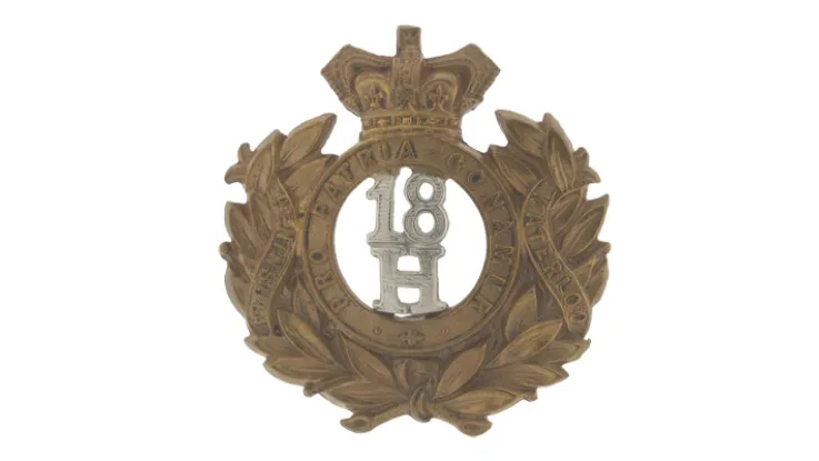 Cap badge, other ranks, 18th Hussars, c1900