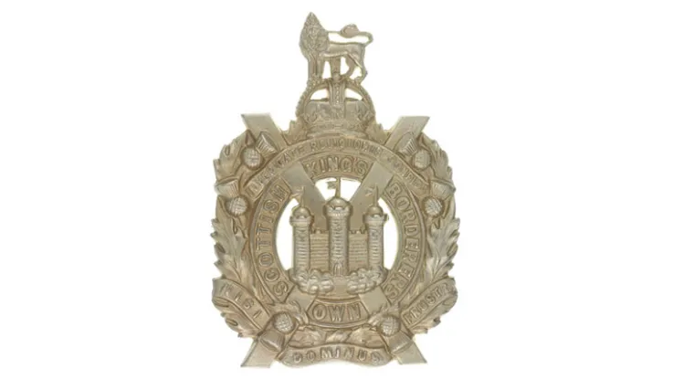 Cap badge, The King's Own Scottish Borderers, c1930