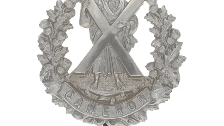 Cap badge, The Queen’s Own Cameron Highlanders, c1914