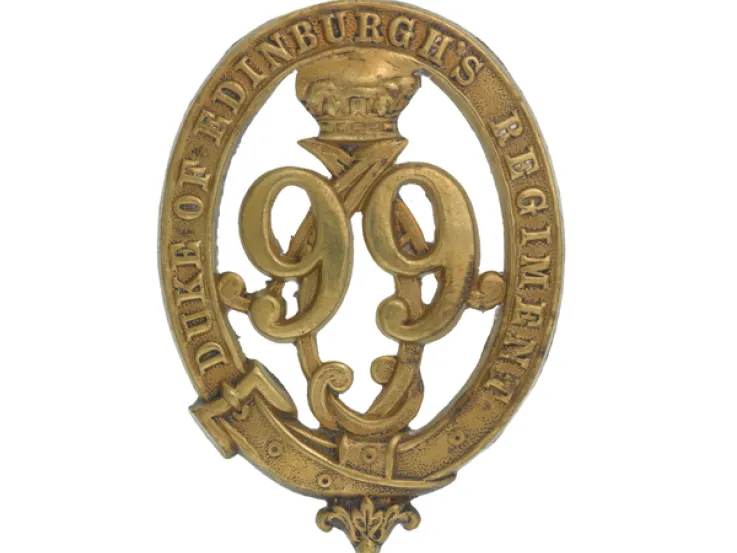 Glengarry badge, other ranks, 99th (Duke of Edinburgh's) Regiment of Foot, c1875