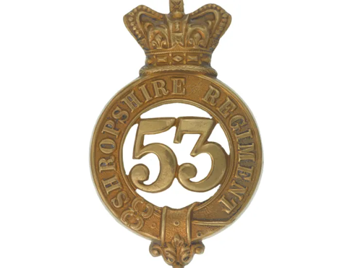 Glengarry badge, other ranks, 53rd (Shropshire) Regiment, c1874